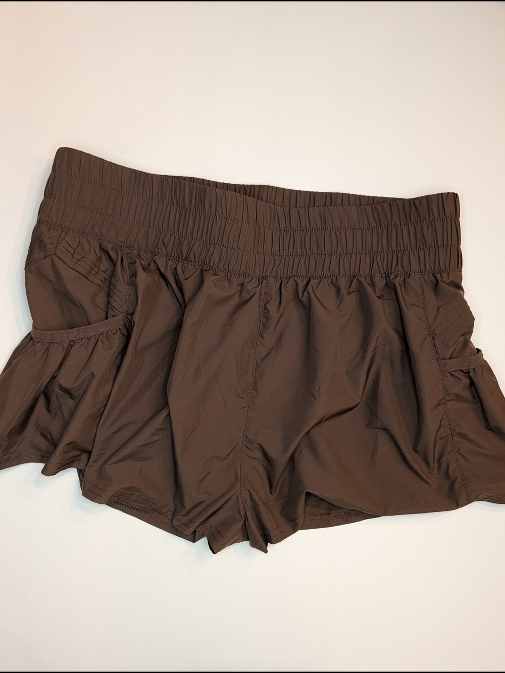 Free People Movement Brown Elastic Waist Athletic Shorts Large